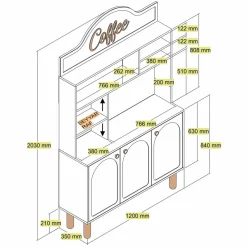 Aamiaiskaappi Linento Furniture Bohem 203x120cm
