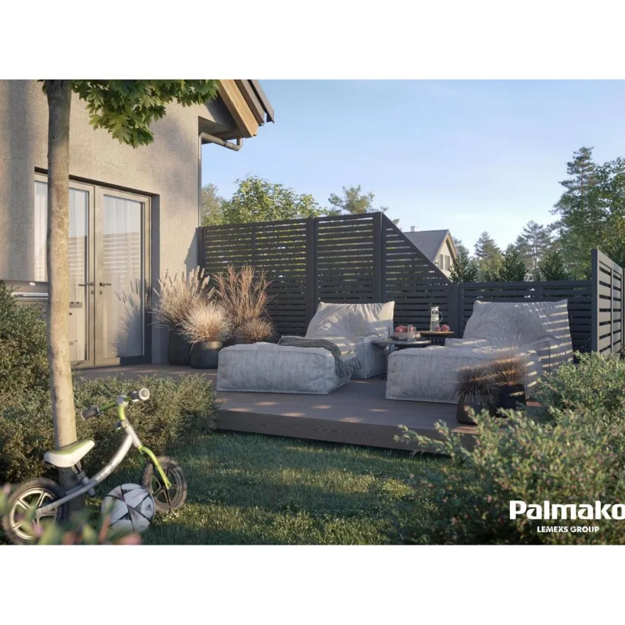 Aitaelementti Palmako Nina2 GYPNT 900x1800mm harmaa, 5kpl/pkt