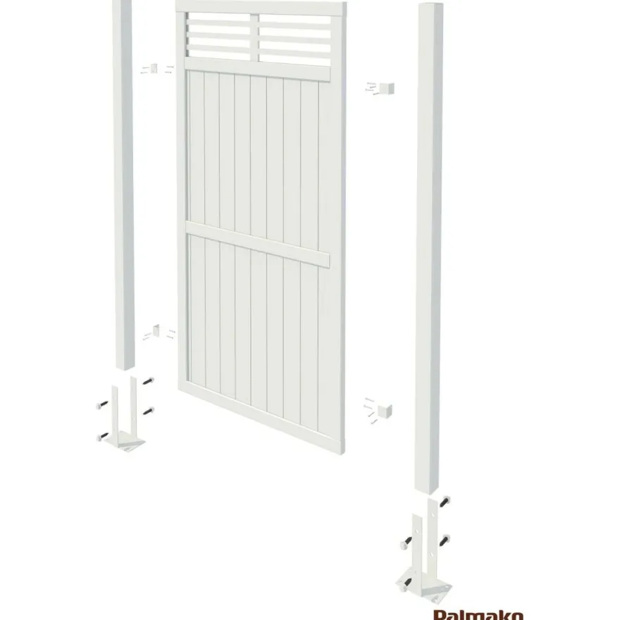Aitaelementti Palmako Nina2 GYPNT 900x1800mm harmaa, 5kpl/pkt