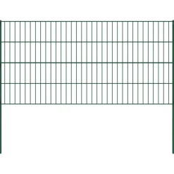 Aitapaneeli tolpilla, jauhemaalattu, 0.8x6.8m, vihreä