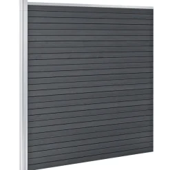 Aitasarja, 3 paneelia + 1 vinopaneeli, puukomposiitti, 619x186cm, harmaa