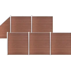 Aitasarja, 5 paneelia + 1 vinopaneeli, puukomposiitti, 965x186cm, ruskea