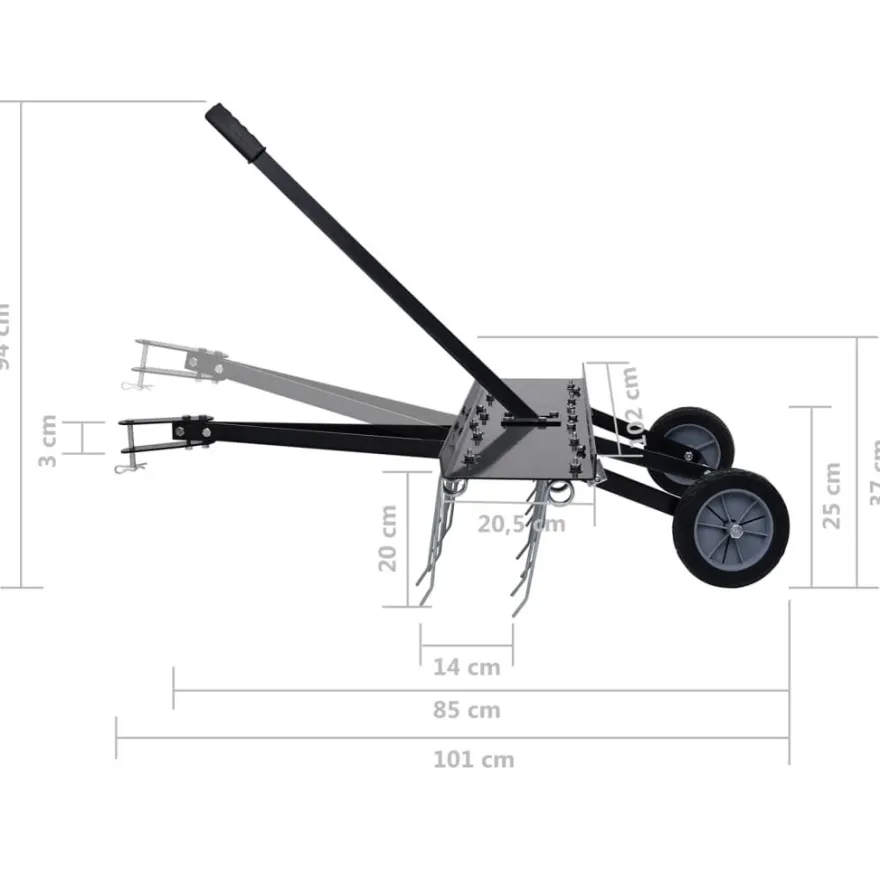 Ajettavan ruohonleikkurin hara 100 cm (47891)