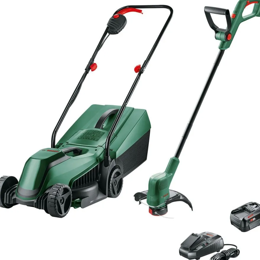 Akkukonesetti Bosch EasyMower 18V-32-200 + EasyGrassCut 18V-26, 4.0Ah akulla
