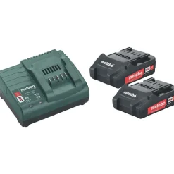 Akkupaketti Metabo 18V 2x2.0 Ah laturilla SC 30