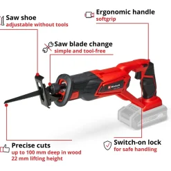 Akkupuukkosaha Einhell Power X-Change TE-AP 18 Li Solo, 18V, ilman akkua
