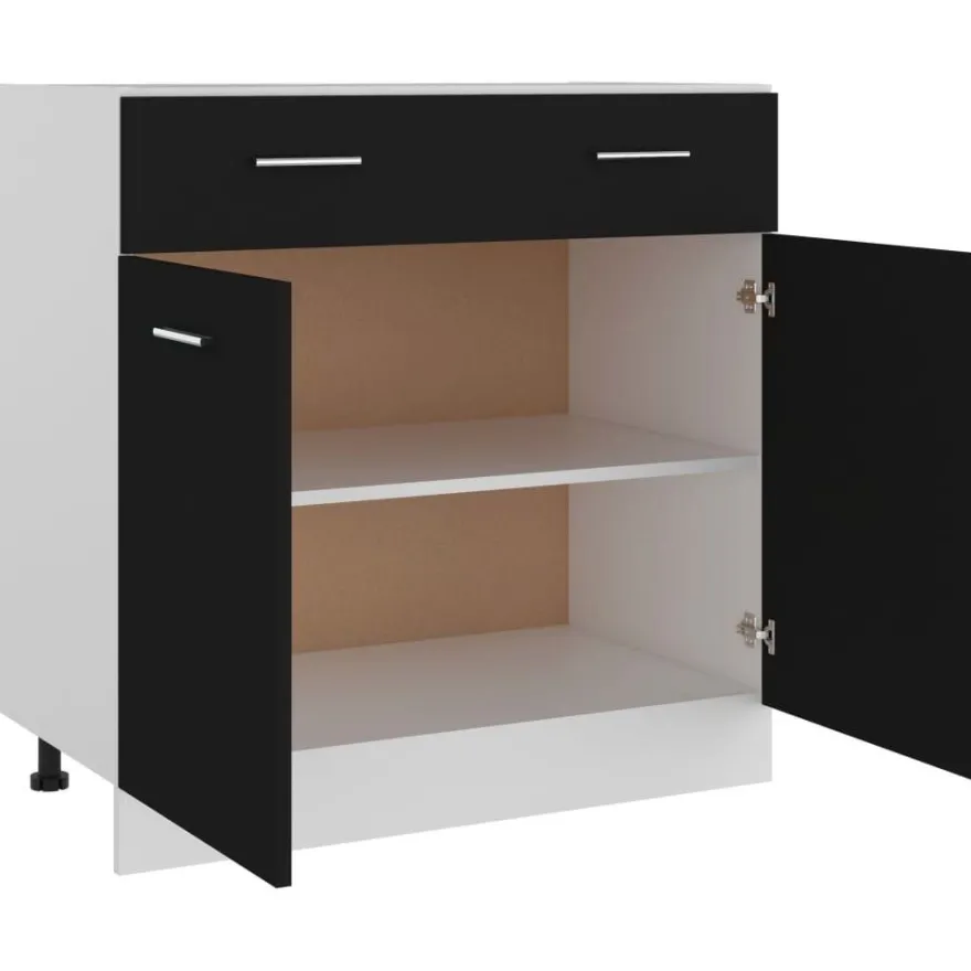 Alalipastokaappi musta 80x46x81,5 cm lastulevy