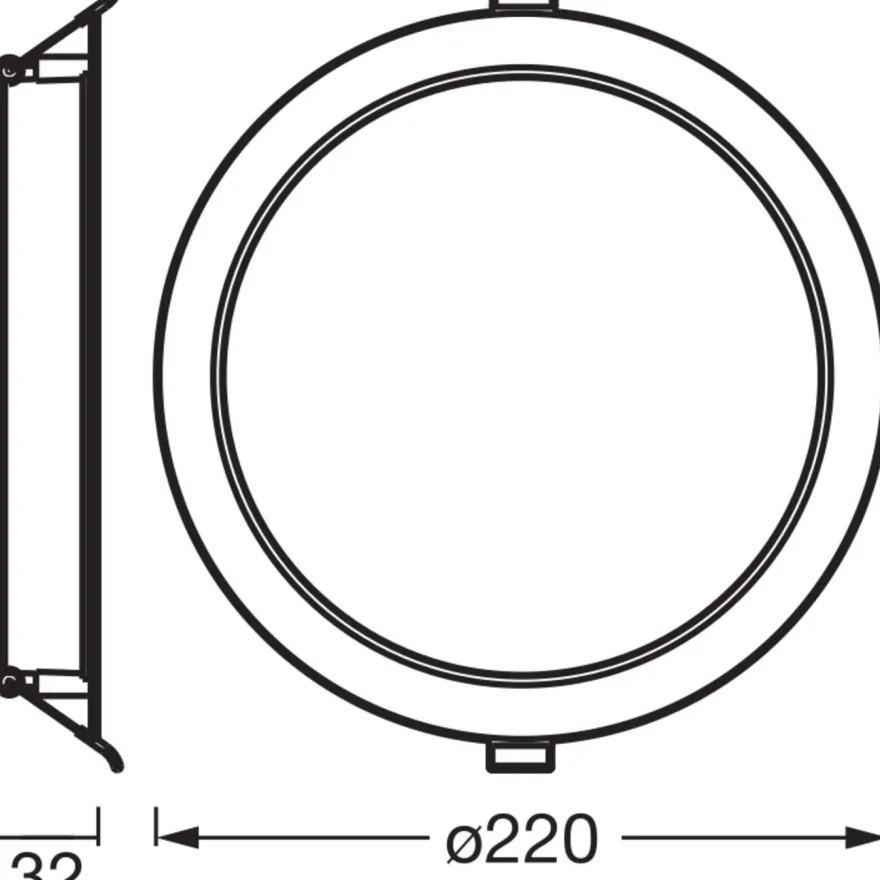 Alasvalo Osram Essential 220mm 18W 830 3000K valkoinen