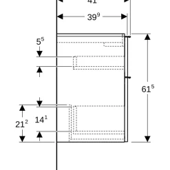 Allaskaappi altaalla Geberit iCon Compact, 750x416mm, eri värejä
