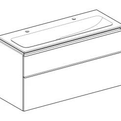 Allaskaappi kaksoisaltaalla Geberit iCon, 630x1200mm, allaskytkennällä, korkeakiilto valkoinen