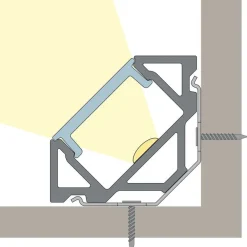 Alumiiniprofiili LED-nauha Hide-a-lite Art Corner 2m alumiini