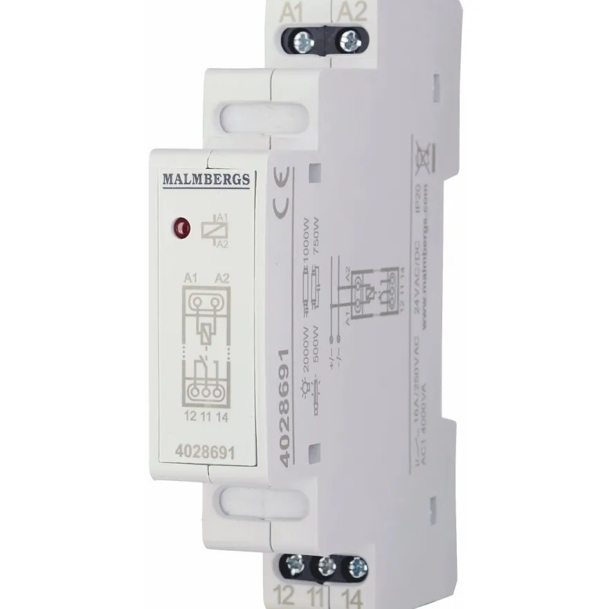 Apurele Malmbergs, 24V AC/DC, 1-vaihto