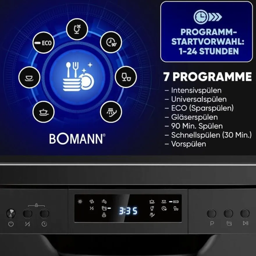 Astianpesukone Bomann GSP7418B, 45cm, musta