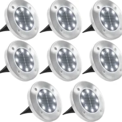 Aurinkoenergia maavalaisimet 8 kpl led valkoinen