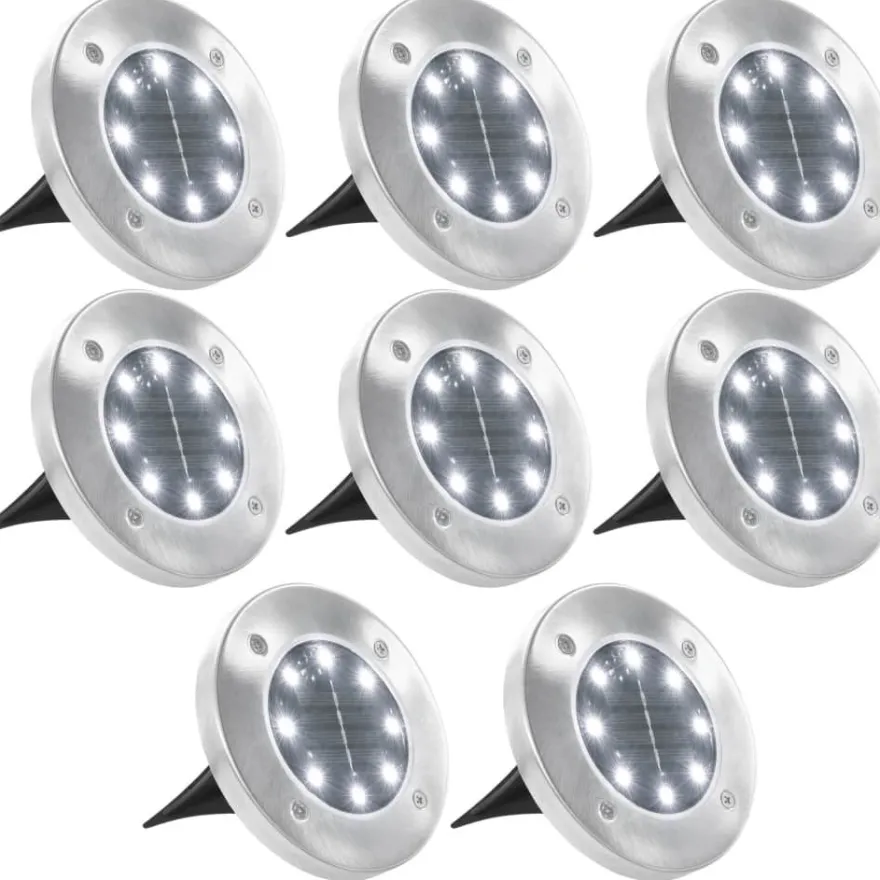 Aurinkoenergia maavalaisimet 8 kpl led valkoinen