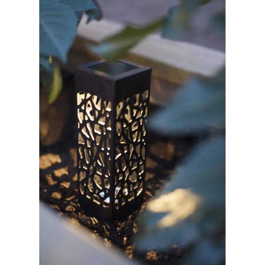 Aurinkokennokoristevalaisin Star Trading Izola, 18cm, musta, 2kpl/pkt
