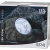 Aurinkokennokoristevalaisin Star Trading Rocky, 14cm, harmaa