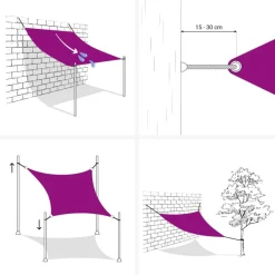 Aurinkopurje Oxford-kangas suorakaide 2x3,5 m ruskea (35806)