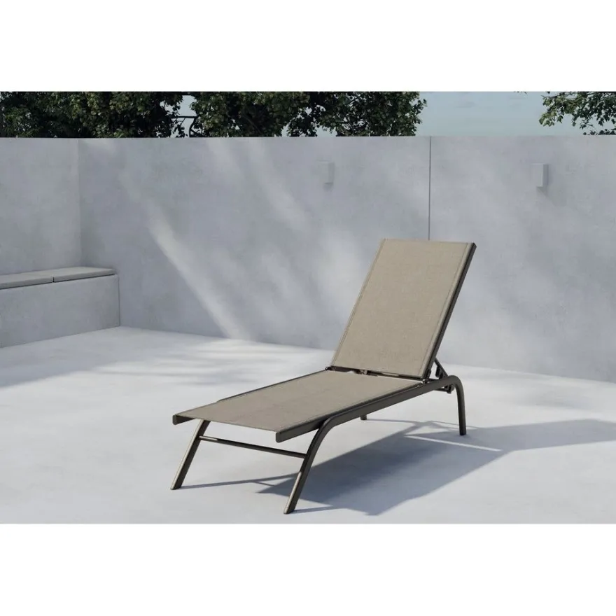 Aurinkotuoli Venture Home Kastos, 190cm, ruskea/beige