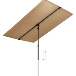 Aurinkovarjo alumiinitanko 2x1,5 m harmaanruskea