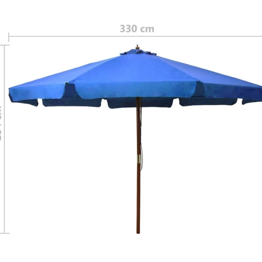 Aurinkovarjo puurunko 330 cm taivaansininen