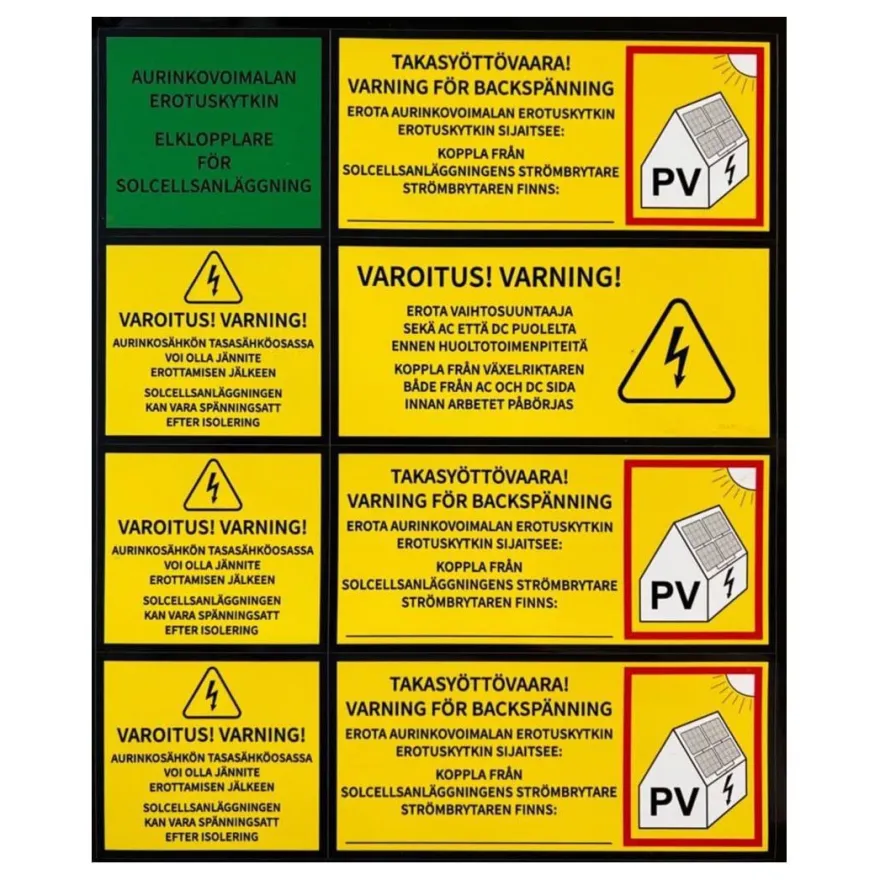 Aurinkovoimala Soletek, lukkoponttikatolle, pystyasennus, eri tehoja