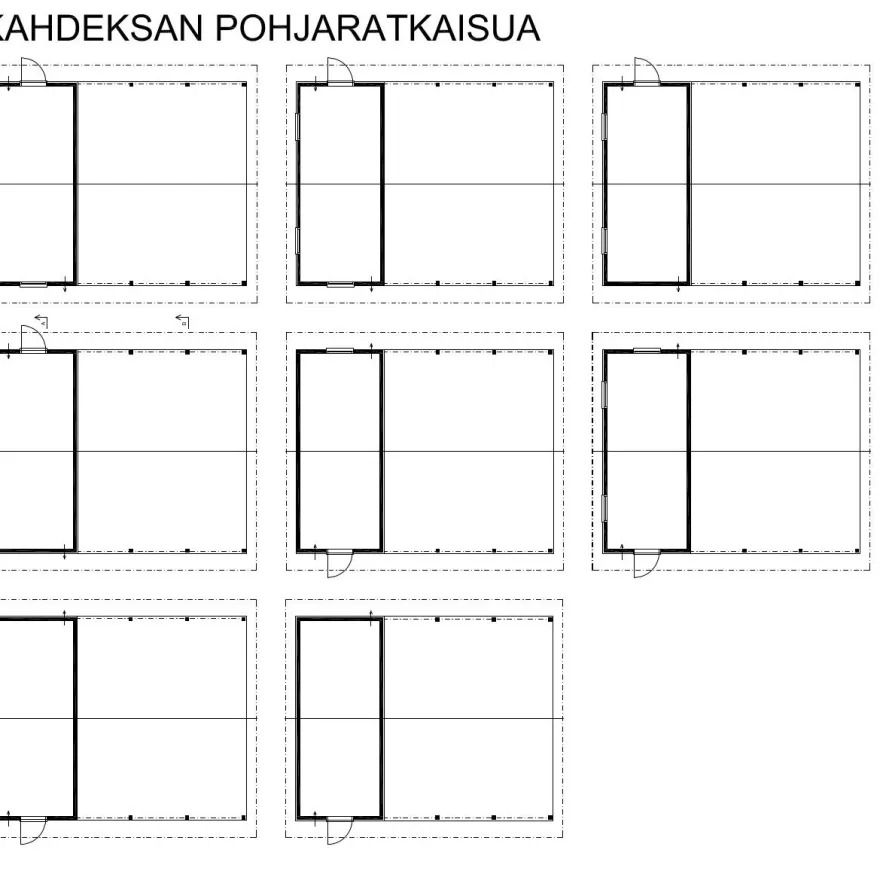 Autokatoksen runkopaketti, kahden auton avoin katos kylmällä varastolla, kerrosala 21 m²