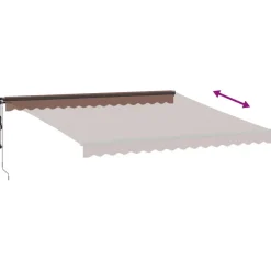 Automaattimarkiisi LED-valoilla ruskea 400x350 cm (15406)