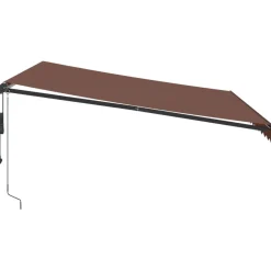 Automaattimarkiisi LED-valoilla ruskea 400x350 cm (15406)