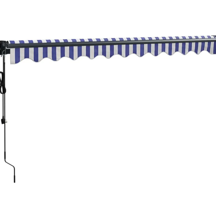 Automaattisesti sisäänkelattava markiisi sininen/valkoinen 3x2,5 m