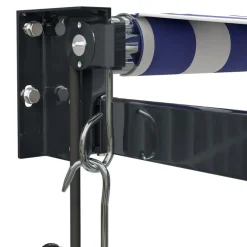 Automaattisesti sisäänkelattava markiisi sininen/valkoinen 3x2,5 m