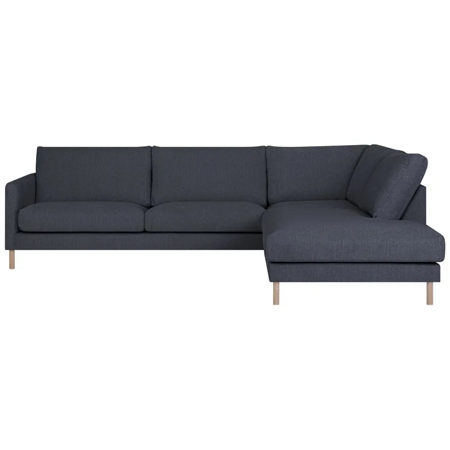 Avokulmasohva Home4You Lisanna, oikea, 260x205cm, 4-istuttava, sininen