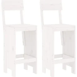 Baarijakkarat 2 kpl valkoinen 40x48,5x115,5 cm, mänty