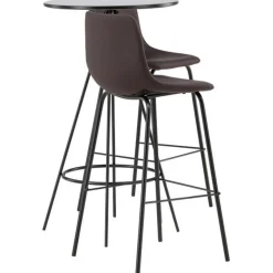 Baaripöytä Venture Home Bistro + 2 Alexi -baarituolia, musta/tummanruskea