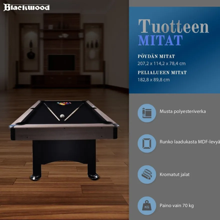 Biljardipöytä Blackwood Basic 6', eri värejä