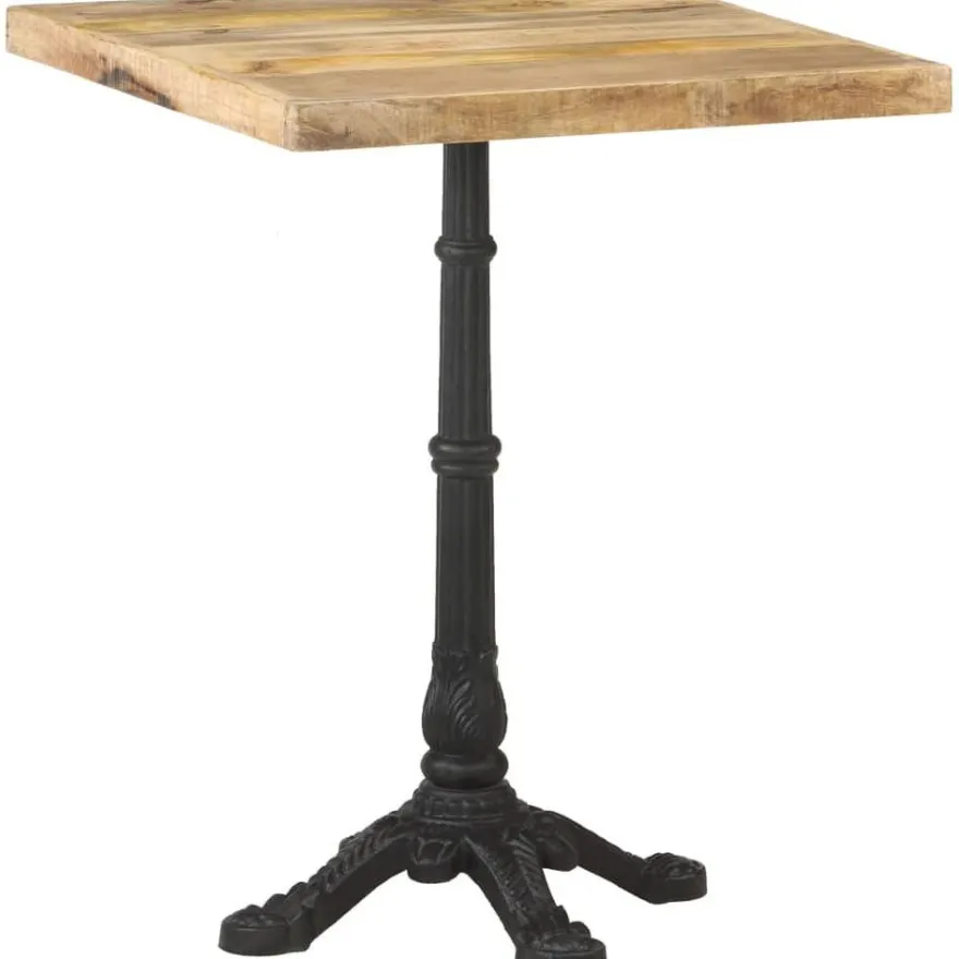 Bistropöytä 60x60x77 cm karkea mangopuu