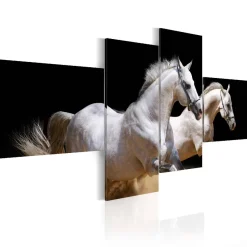 Canvas-taulu Artgeist Animal world- white horses galloping, eri kokoja