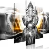 Canvas-taulu Artgeist Buddha Style Silver, 5-osainen, leveä, eri kokoja