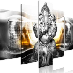 Canvas-taulu Artgeist Buddha Style Silver, 5-osainen, leveä, eri kokoja