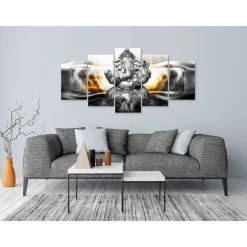 Canvas-taulu Artgeist Buddha Style Silver, 5-osainen, leveä, eri kokoja