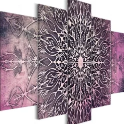 Canvas-taulu Artgeist Center Pink, 5-osainen, leveä, eri kokoja