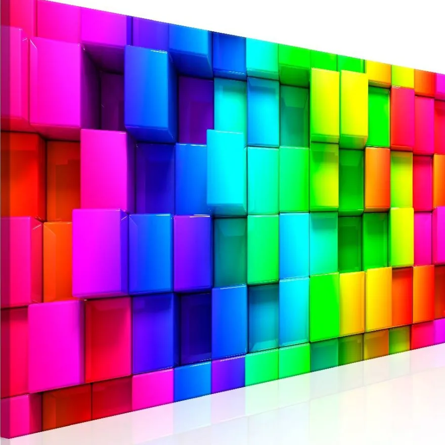 Canvas-taulu Artgeist Colourful Cubes, 5-osainen, eri kokoja