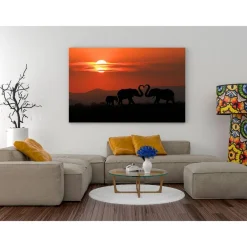 Canvas-taulu Artgeist Elephants in Love, 1-osainen, leveä, eri kokoja