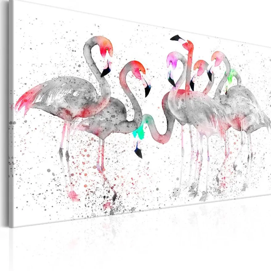 Canvas-taulu Artgeist Flamingoes Dance, eri kokoja