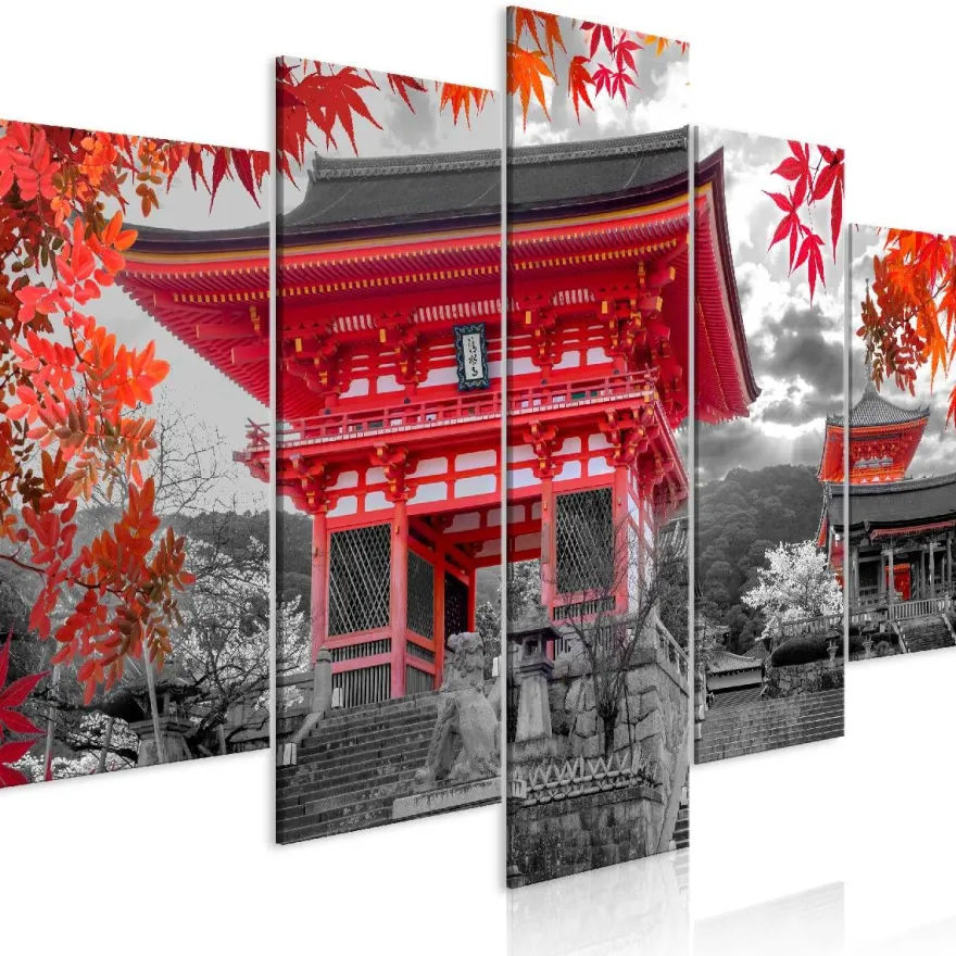 Canvas-taulu Artgeist Kyoto - Japan, 5-osainen, leveä, eri kokoja