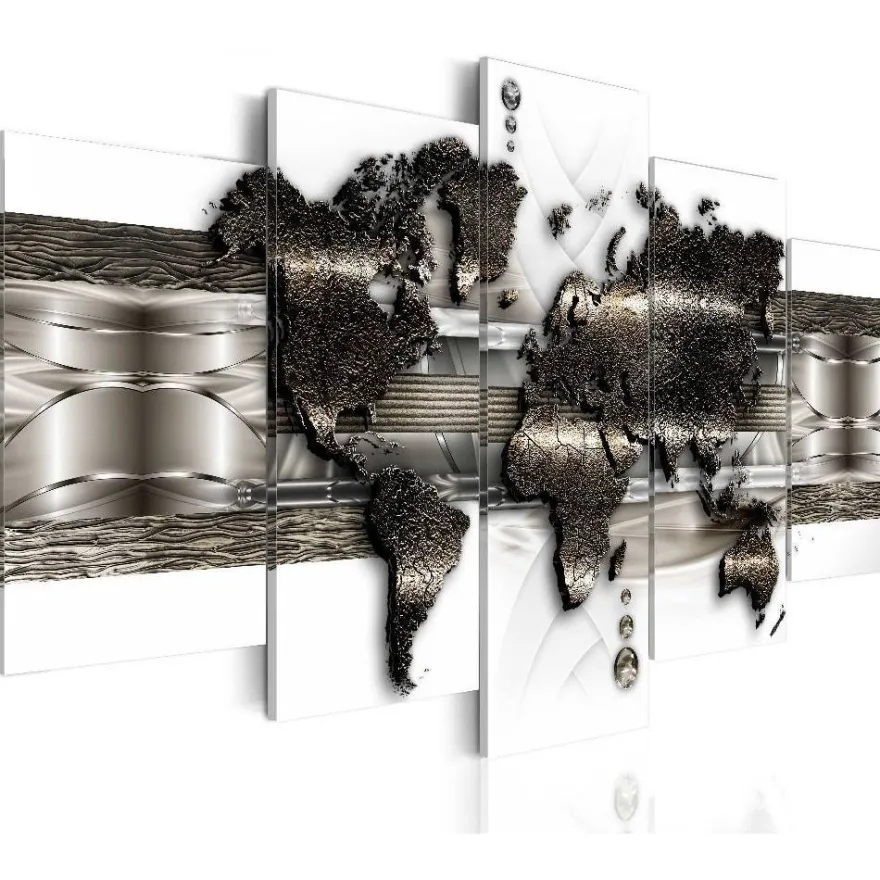 Canvas-taulu Artgeist Metal World Map II, eri kokoja