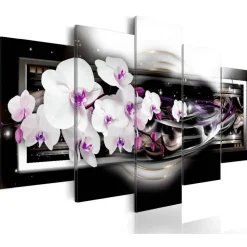 Canvas-taulu Artgeist Orchids on a black background, eri kokoja
