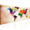 Canvas-taulu Artgeist World Map: Colourful Ramble, eri kokoja