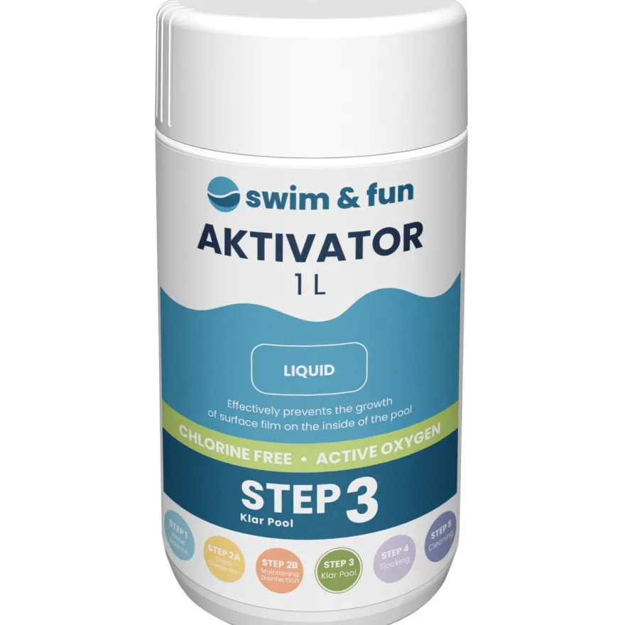 Desinfiointitehostin Swim & Fun Aktivator 1 l, aktiivihapelle