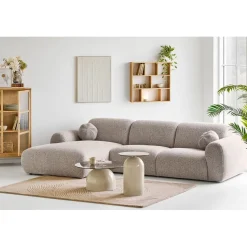 Divaanisohva House Nordic Clyde, 4-istuttava, vasen, ruskeanharmaa